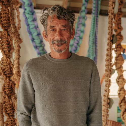 lifestyle image of Wave Texture Stitch Sweater