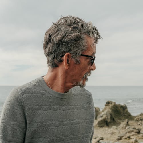 lifestyle image of Wave Texture Stitch Sweater