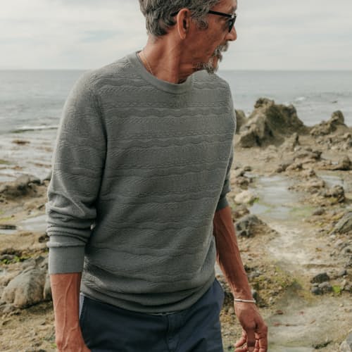 lifestyle image of Wave Texture Stitch Sweater