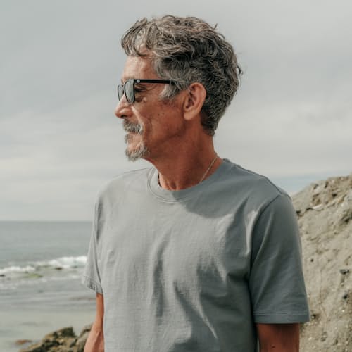 Jim is 6'0", 155lbs, and wearing size M
