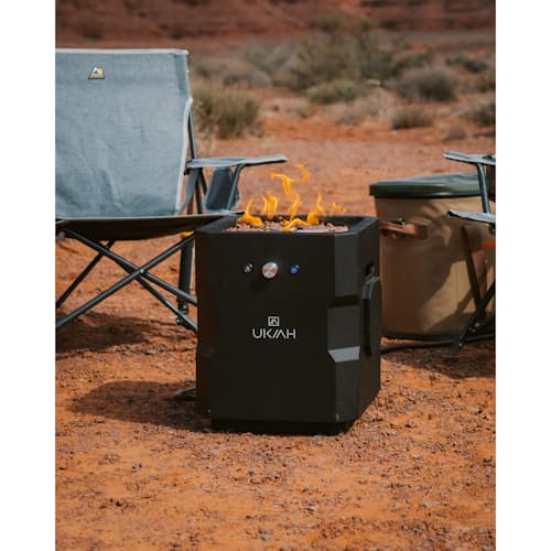 lifestyle image of Tailgater II Gas Fire Pit with Audio + Beat to Music