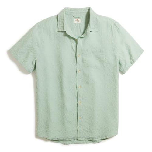 laydown image of Theo Textured Short Sleeve Shirt