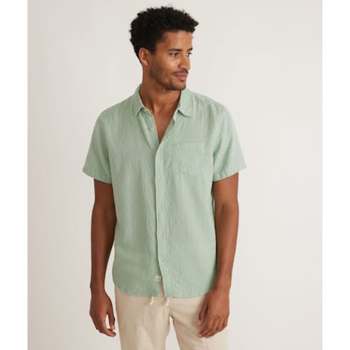 lifestyle image of Theo Textured Short Sleeve Shirt