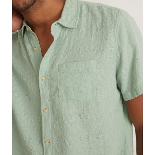 lifestyle image of Theo Textured Short Sleeve Shirt