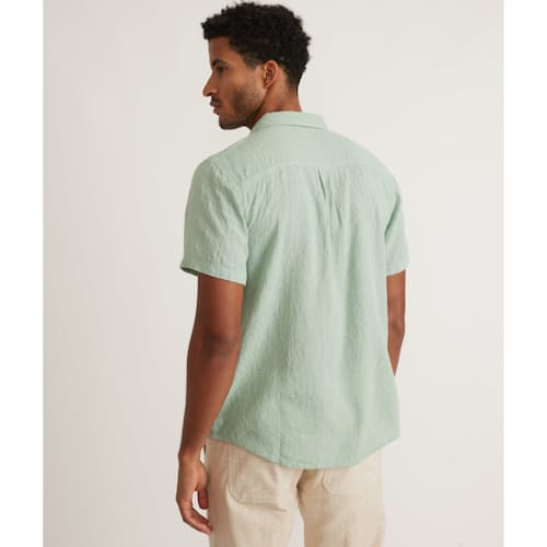 lifestyle image of Theo Textured Short Sleeve Shirt