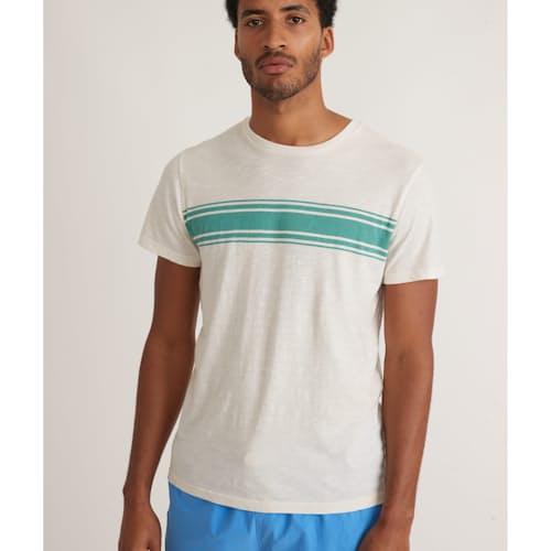 lifestyle image of Slub Chest Stripe T-Shirt