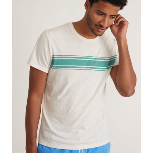 lifestyle image of Slub Chest Stripe T-Shirt
