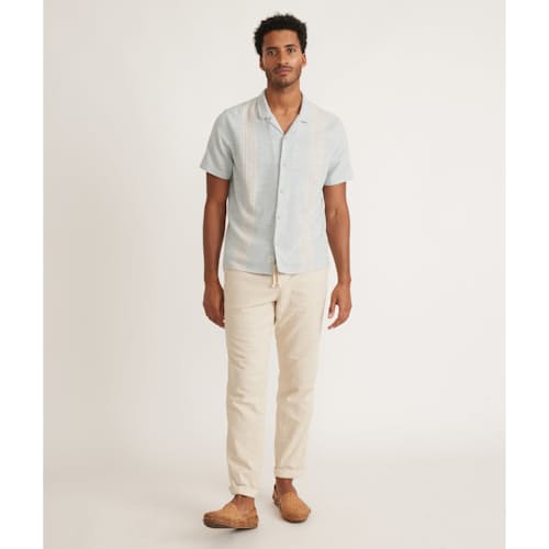 laydown image of Short Sleeve Stretch Selvage Resort Shirt