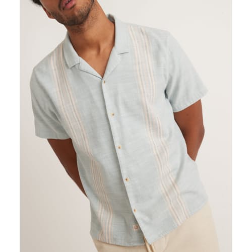 laydown image of Short Sleeve Stretch Selvage Resort Shirt