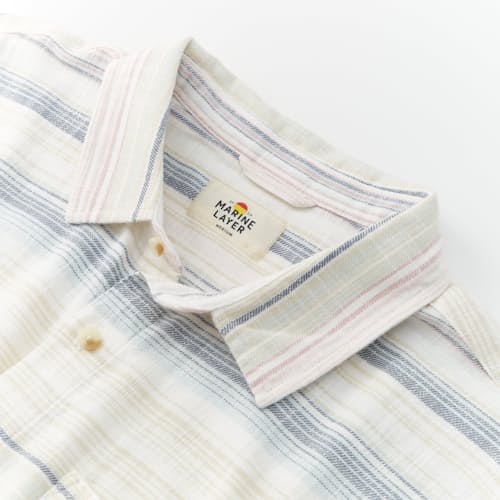 laydown image of Stretch Selvage Short Sleeve Shirt
