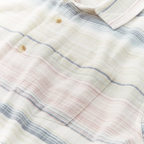 laydown image of Stretch Selvage Short Sleeve Shirt