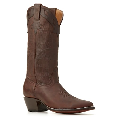 laydown image of Huckberry x Wythe Leather Western Boot