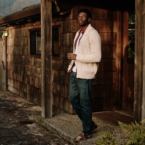 lifestyle image of Recycled Cotton Headlands Cardigan Sweater