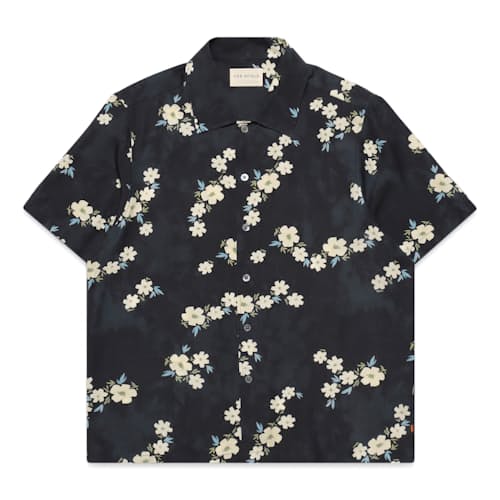 laydown image of Busey Floral Short Sleeve Shirt