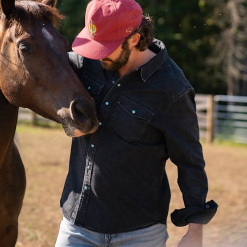 lifestyle image of Huckberry x Thomas Rhett Western Shirt