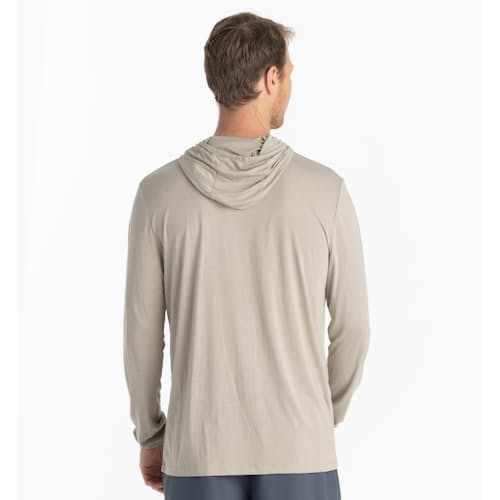 on model image of Bamboo Lightweight Performance Hoodie