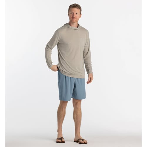 on model image of Bamboo Lightweight Performance Hoodie