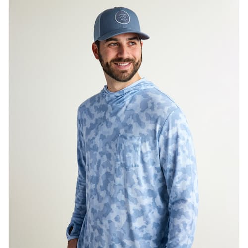 on model image of Bamboo Lightweight Performance Hoodie