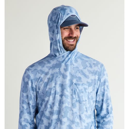 on model image of Bamboo Lightweight Performance Hoodie