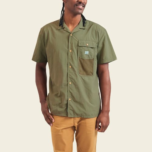 on model image of Forager Utility Shirt
