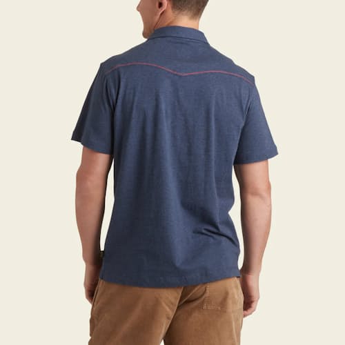 on model image of Ranchero Western Pearl Snap Polo
