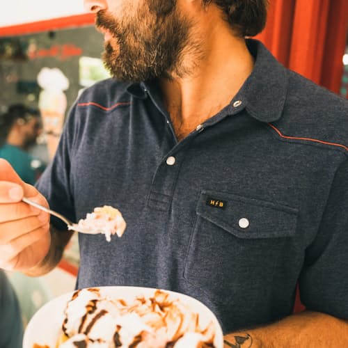 lifestyle image of Ranchero Western Pearl Snap Polo