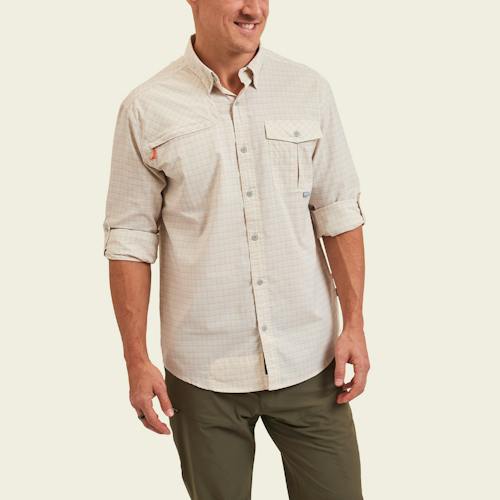 on model image of Matagorda UPF Long Sleeve Shirt
