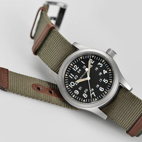 laydown image of Khaki Field Mechanical 38mm Watch