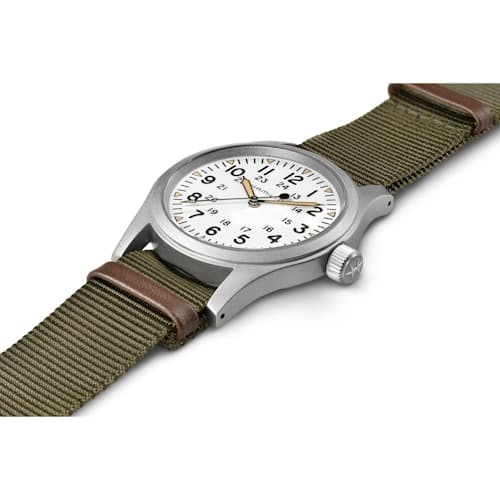 laydown image of Khaki Field Mechanical 38mm Watch H69439411