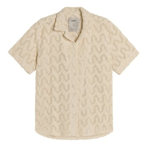 laydown image of Camp Collar Crochet Shirt
