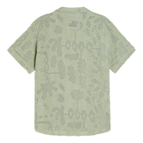 laydown image of Camp Collar Crochet Shirt
