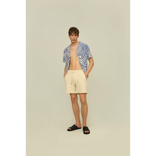 on model image of Porto Waffle Shorts - 6"