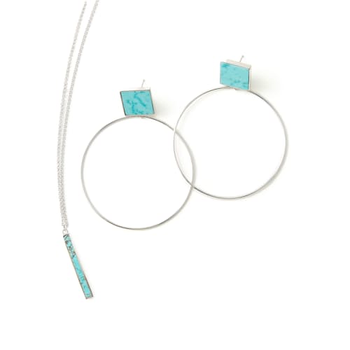 laydown image of Women's Silver Turquoise Jewelry Bundle