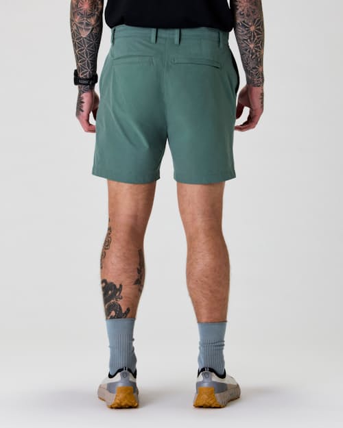 on model image of Equator Hybrid Short - 7"