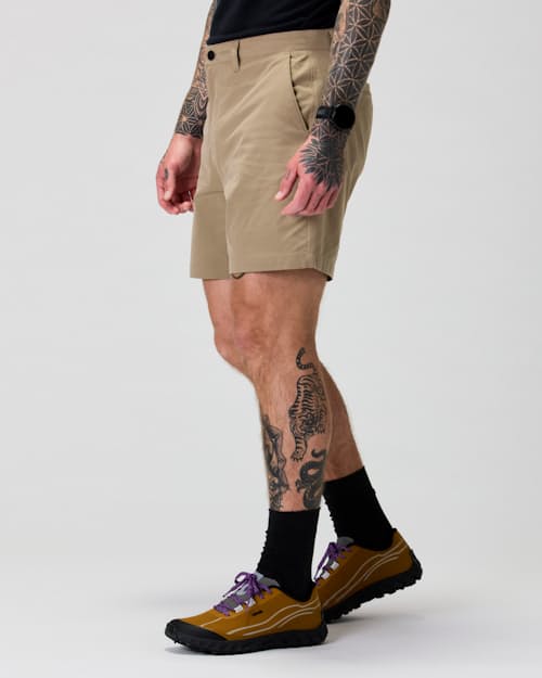 on model image of Equator Hybrid Short - 7"
