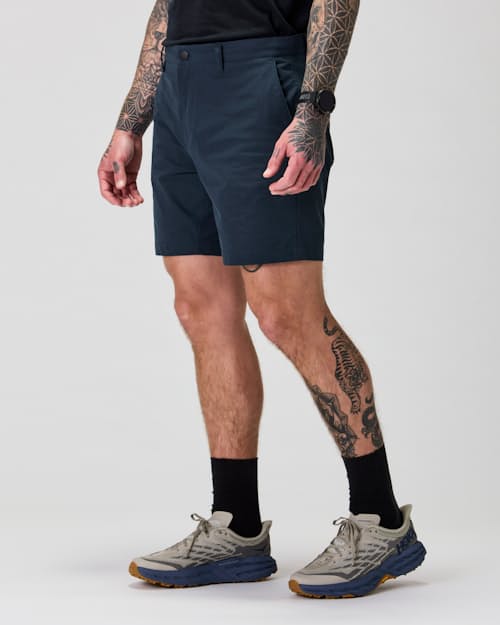 on model image of Equator Hybrid Short - 7"