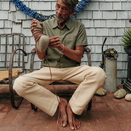 lifestyle image of Rustic Plainweave Chinos