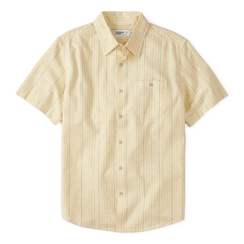 laydown image of Easy Hemp Stripe Short Sleeve Shirt