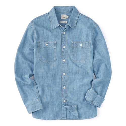 laydown image of Chambray Utility Shirt