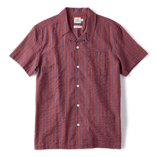 laydown image of Seersucker Camp Collar Shirt