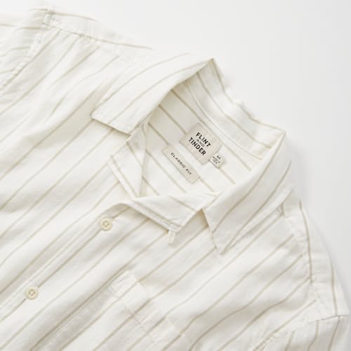 laydown detail image of Camp Collar Stripe Short Sleeve Shirt