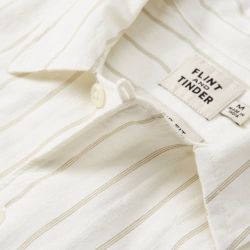 laydown detail image of Camp Collar Stripe Short Sleeve Shirt