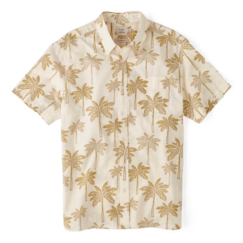 laydown image of Classic Slub Palm Short Sleeve Shirt