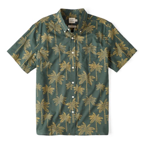 laydown image of Classic Slub Palm Short Sleeve Shirt