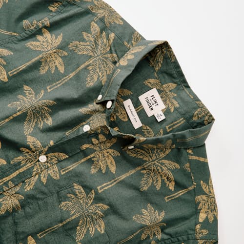 laydown detail image of Classic Slub Palm Short Sleeve Shirt
