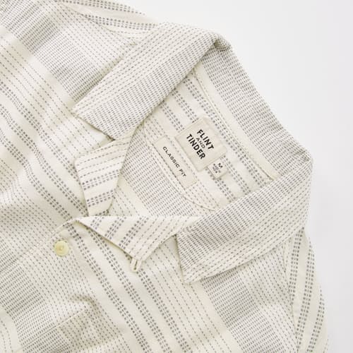 laydown detail image of Camp Collar Dobby Stripe Short Sleeve Shirt