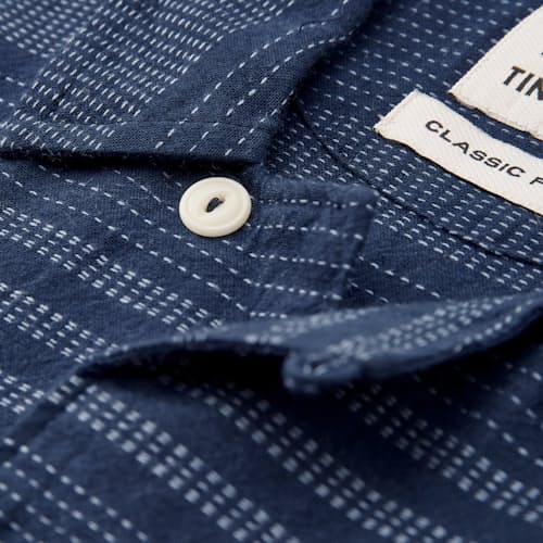 laydown detail image of Camp Collar Dobby Stripe Short Sleeve Shirt