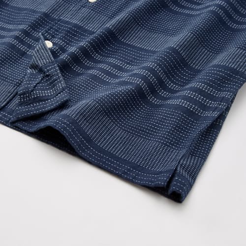 laydown detail image of Camp Collar Dobby Stripe Short Sleeve Shirt
