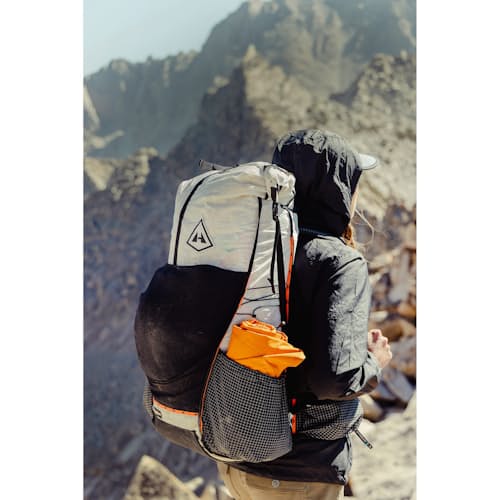 laydown image of Unbound Ultralight Dyneema Hiking Backpack - 55L