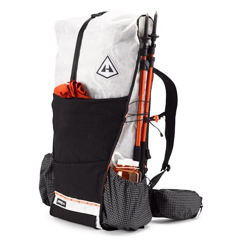 laydown image of Unbound Ultralight Dyneema Hiking Backpack - 55L